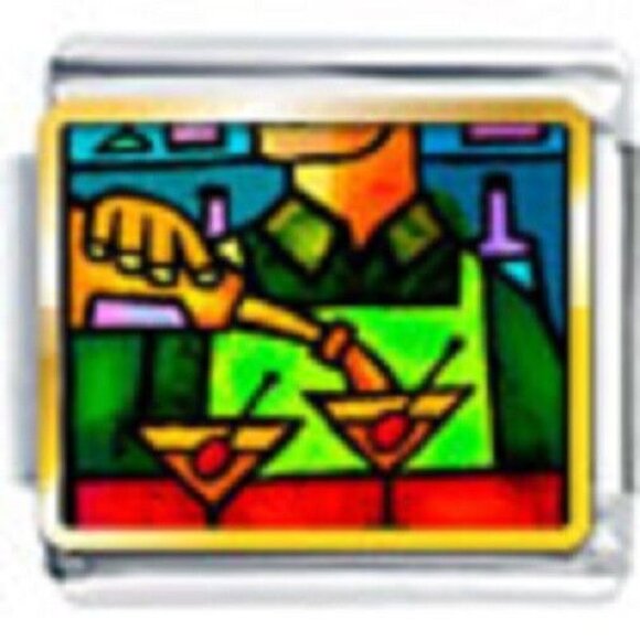 Bracelet Italian charm Pouring Wine Photo - Picture 2 of 2